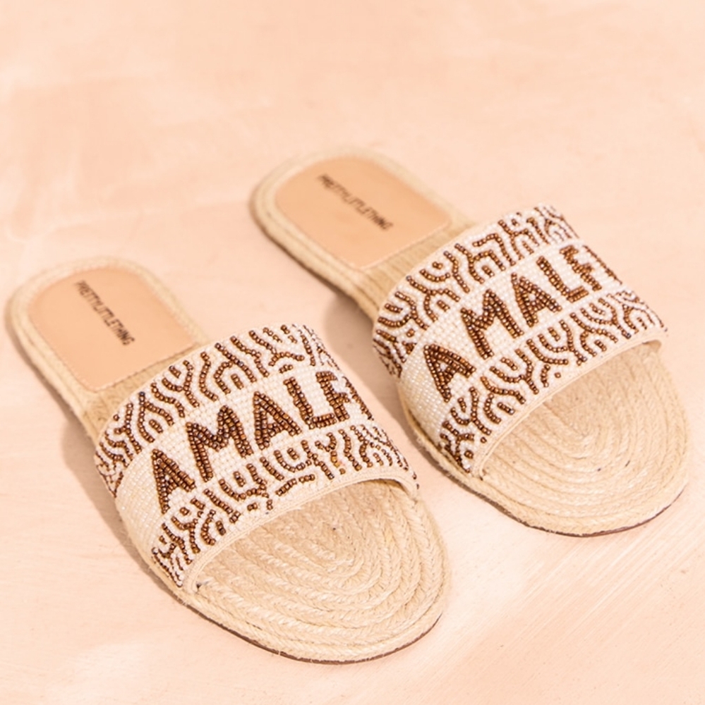 PrettyLittleThing Amalfi Beaded Slide Sandals